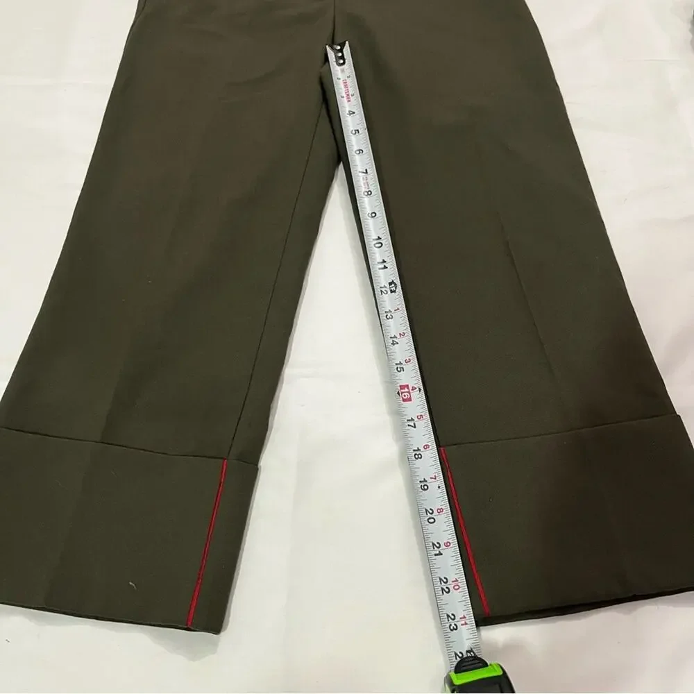 Zara Basic Office Career Business Casual Cuffed Wide Leg Pants Pockets Size S